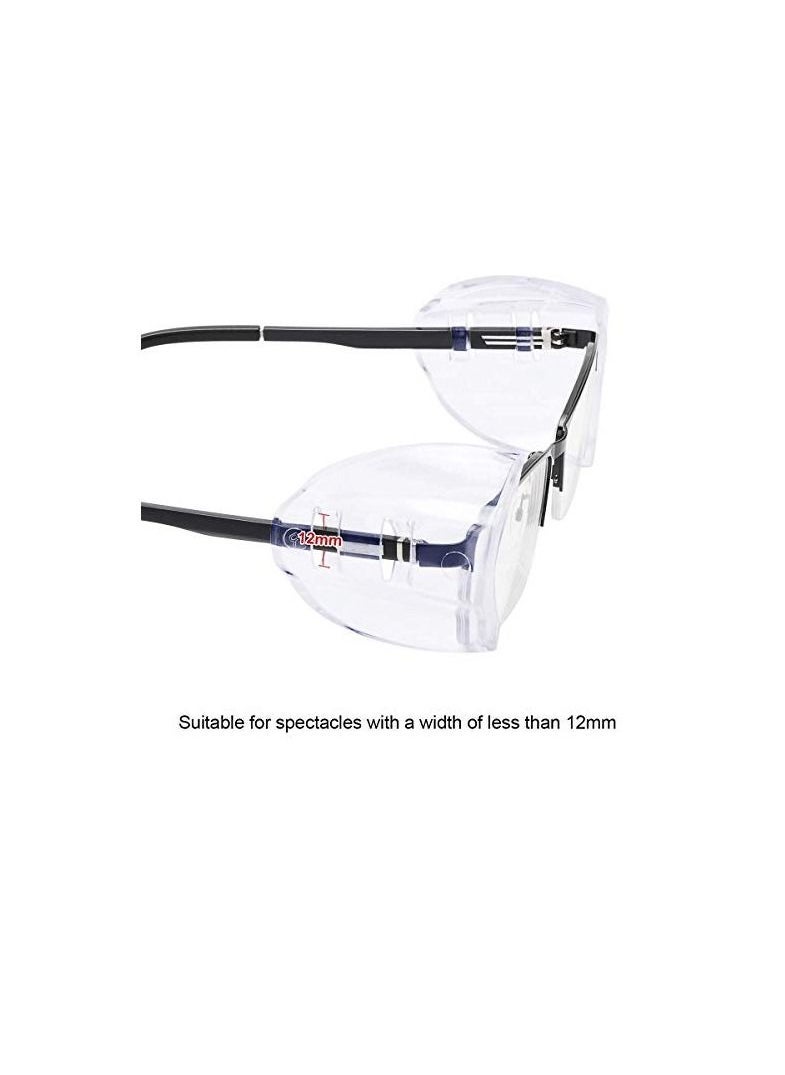 Side Shields for Eyeglasses Transparent Prescription Glasses, Safety For Glasses,Slip on Clear Shields,Fits Small to Medium Frames Protect(4 Pairs)