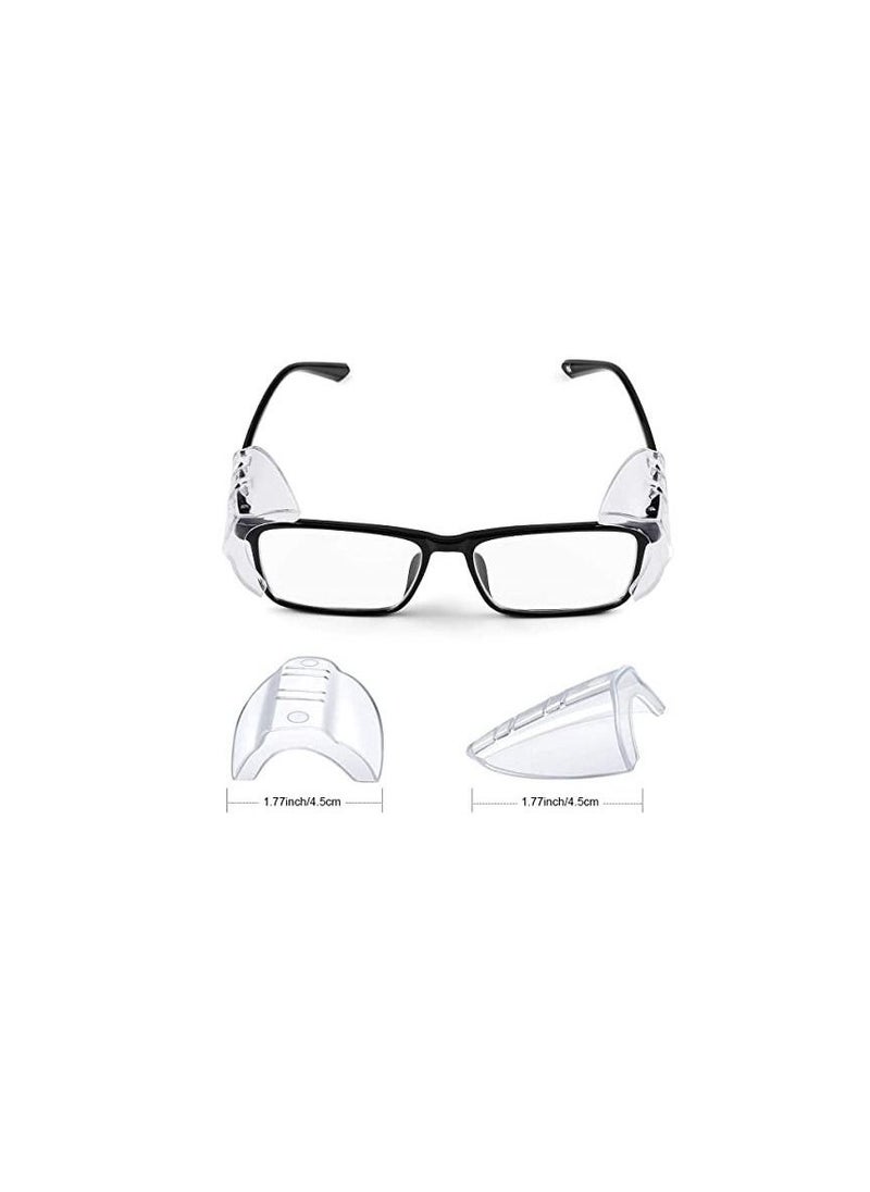 Side Shields for Eyeglasses Transparent Prescription Glasses, Safety For Glasses,Slip on Clear Shields,Fits Small to Medium Frames Protect(4 Pairs)