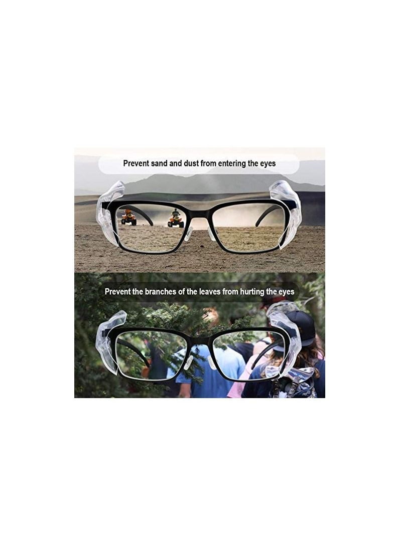 Side Shields for Eyeglasses Transparent Prescription Glasses, Safety For Glasses,Slip on Clear Shields,Fits Small to Medium Frames Protect(4 Pairs)