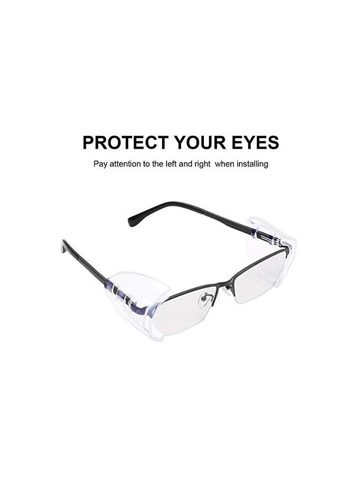 Side Shields for Eyeglasses Transparent Prescription Glasses, Safety For Glasses,Slip on Clear Shields,Fits Small to Medium Frames Protect(4 Pairs)