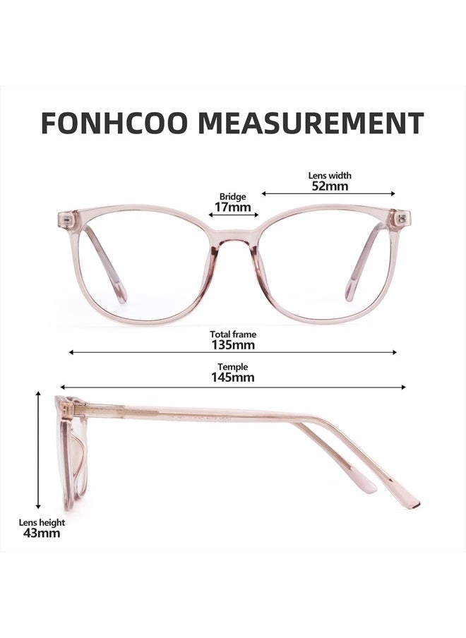 Blue Light Blocking Glasses Fashion Round TR90 Frame Transparent Eyewear Anti Eyestrain Computer Glasses for Women Men (Light Brown)