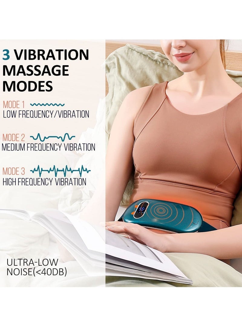 Heating Pads for Cramps Period Heating Pad for Cramps with 3 Heating Levels and 3 Massage Modes Portable Wearable Cordless Menstrual Heating Pad Gift for Women Girls Deep Green