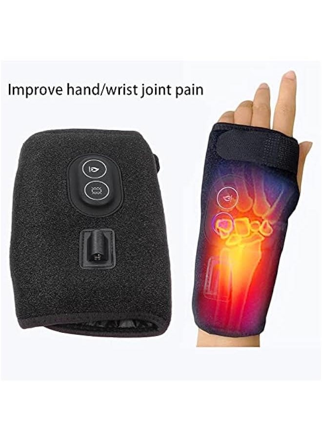 Electric Wrist Heated Brace, Adjustable 3 Gears Massage Heating Pad for Hand Palm Carpal Tunnel Arthritis(Left)