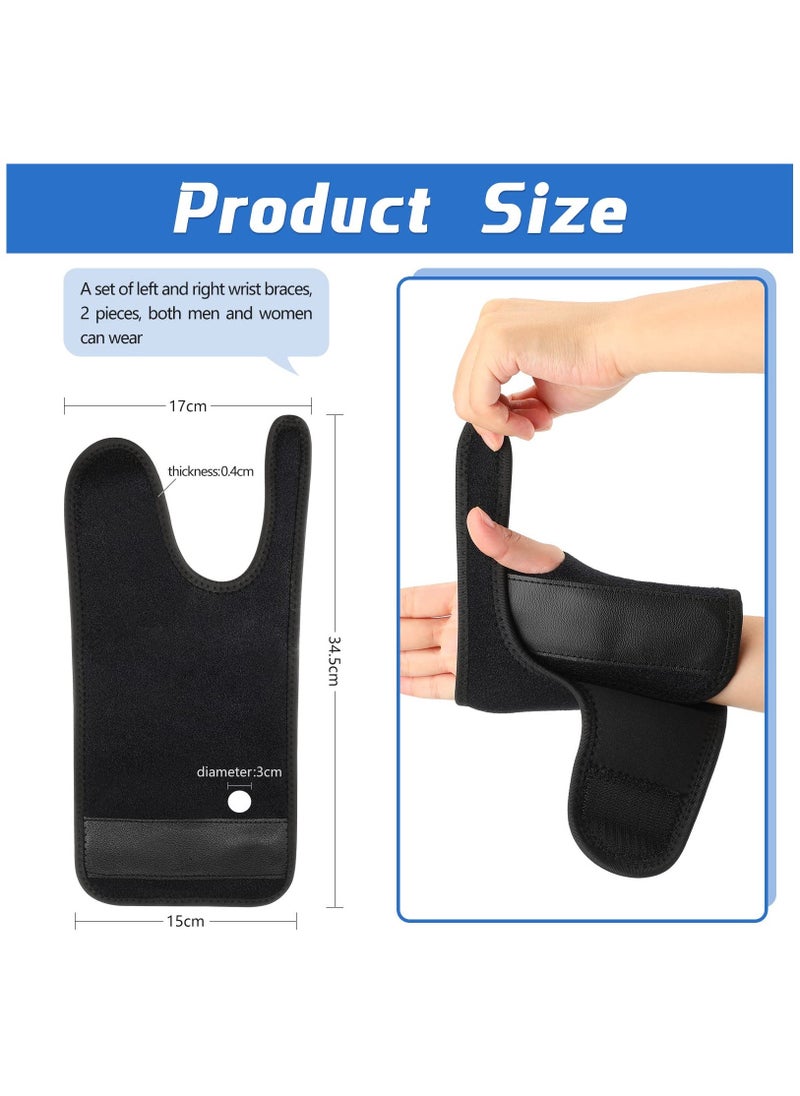 2 Pieces Night Wrist Sleep Support Brace, for Night Wrist Sleep Support Brace Wrist Splint Stabilizer, Help With Carpal Tunnel and Wrist Pain Relief Adjustable, Fitted (Black,Classic Style)