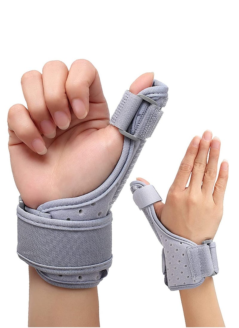 Reversible Thumb & Wrist Brace for Both Hands, Comfortable Spica Support Splint for Sprains, Arthritis, and Tendonitis Lightweight and Breathable Unisex Gray 1-pack (Regular)