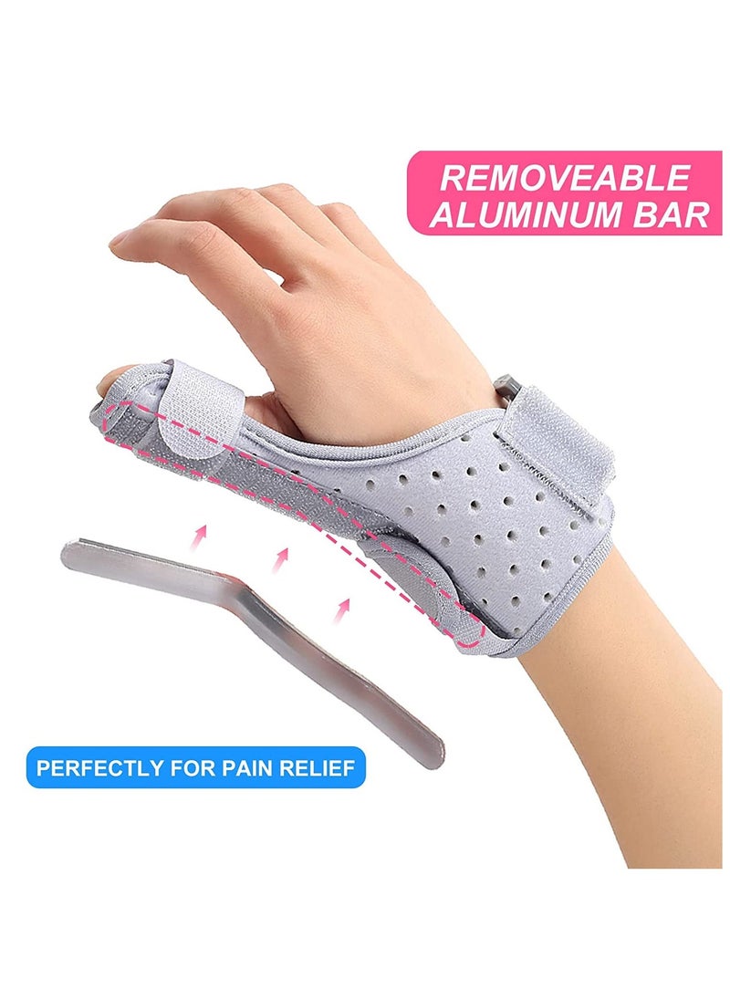 Reversible Thumb & Wrist Brace for Both Hands, Comfortable Spica Support Splint for Sprains, Arthritis, and Tendonitis Lightweight and Breathable Unisex Gray 1-pack (Regular)