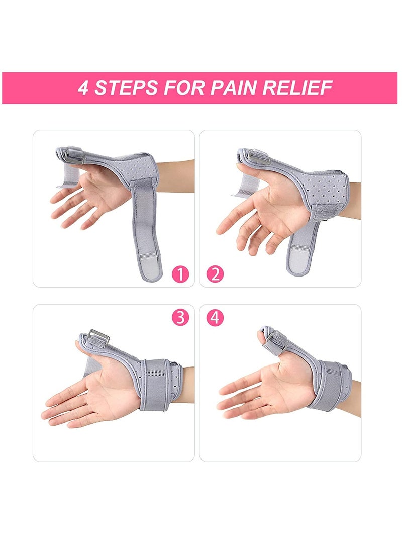 Reversible Thumb & Wrist Brace for Both Hands, Comfortable Spica Support Splint for Sprains, Arthritis, and Tendonitis Lightweight and Breathable Unisex Gray 1-pack (Regular)