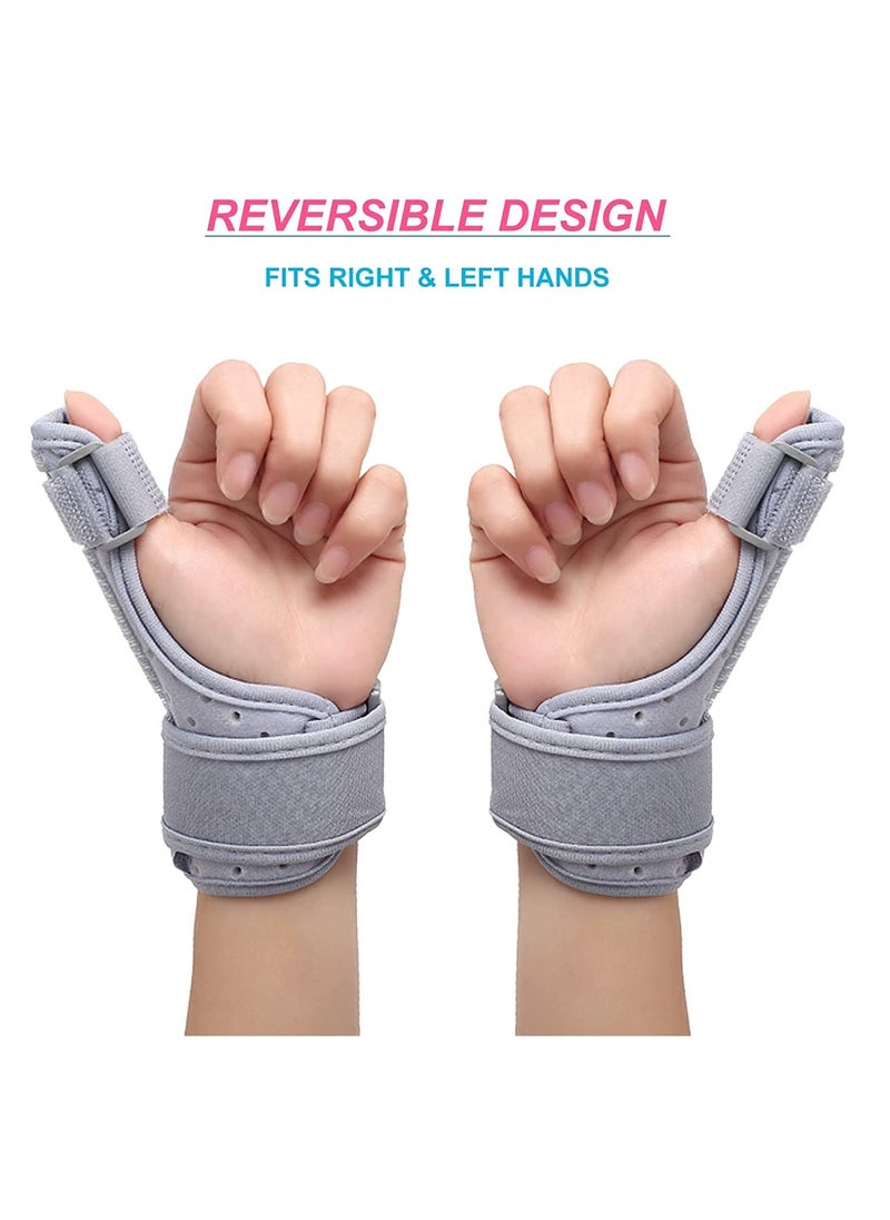 Reversible Thumb & Wrist Brace for Both Hands, Comfortable Spica Support Splint for Sprains, Arthritis, and Tendonitis Lightweight and Breathable Unisex Gray 1-pack (Regular)