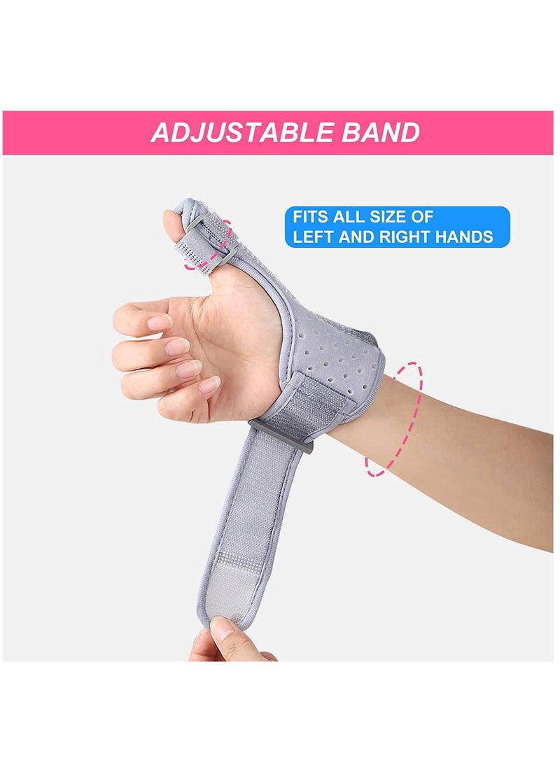 Reversible Thumb & Wrist Brace for Both Hands, Comfortable Spica Support Splint for Sprains, Arthritis, and Tendonitis Lightweight and Breathable Unisex Gray 1-pack (Regular)