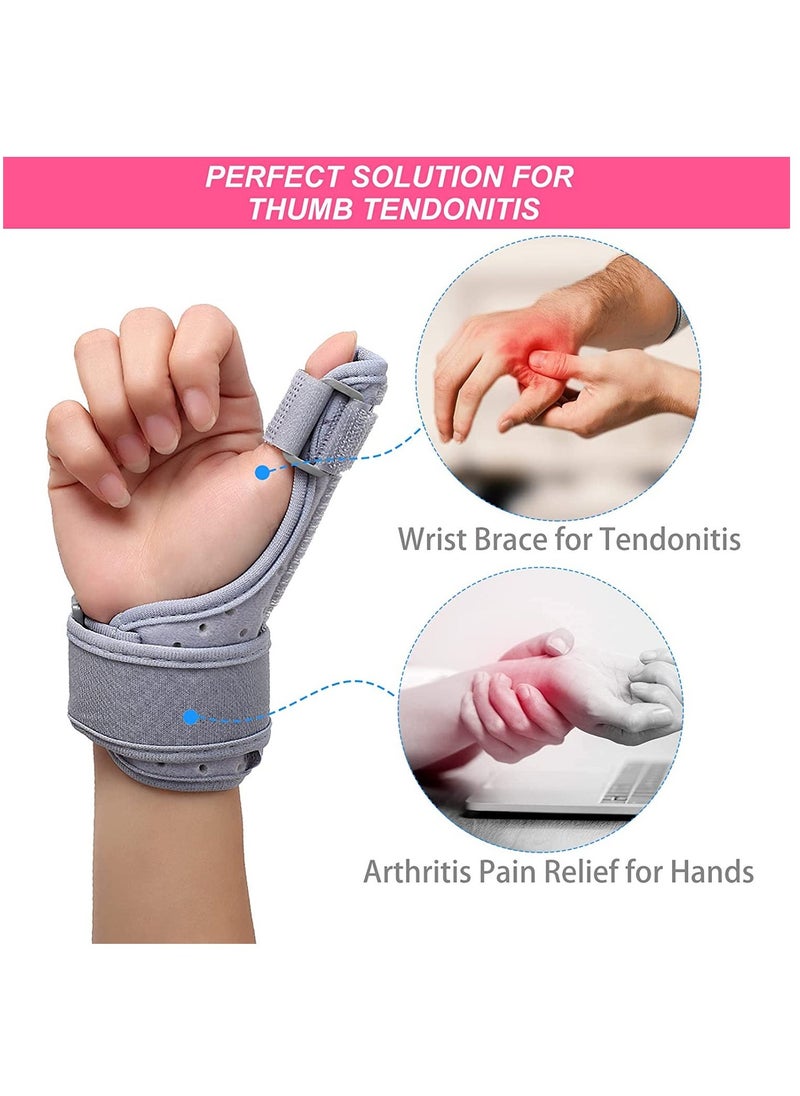 Reversible Thumb & Wrist Brace for Both Hands, Comfortable Spica Support Splint for Sprains, Arthritis, and Tendonitis Lightweight and Breathable Unisex Gray 1-pack (Regular)