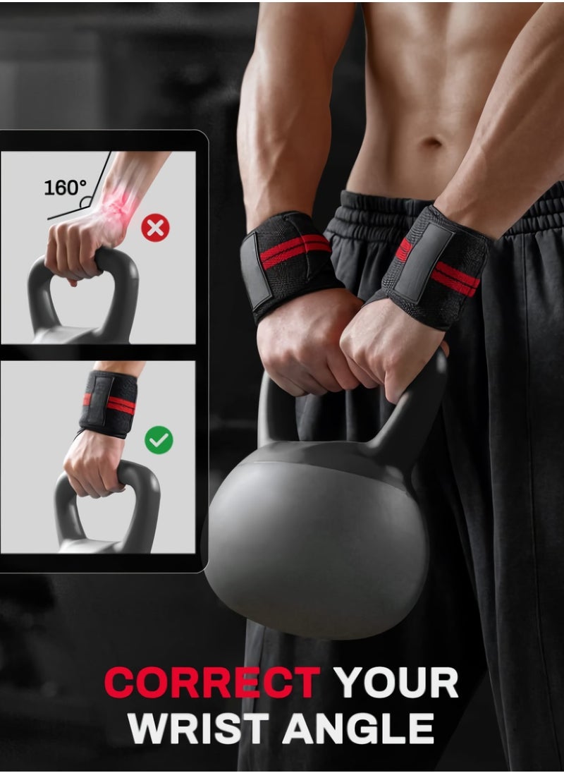 Weight Lifting Wrist Wraps, Comfortable Wrist Support Brace, Elastic And Durable Gym Training Fist Straps, Adjustable Breathable Wrist Band For Workouts Gym, (All White)