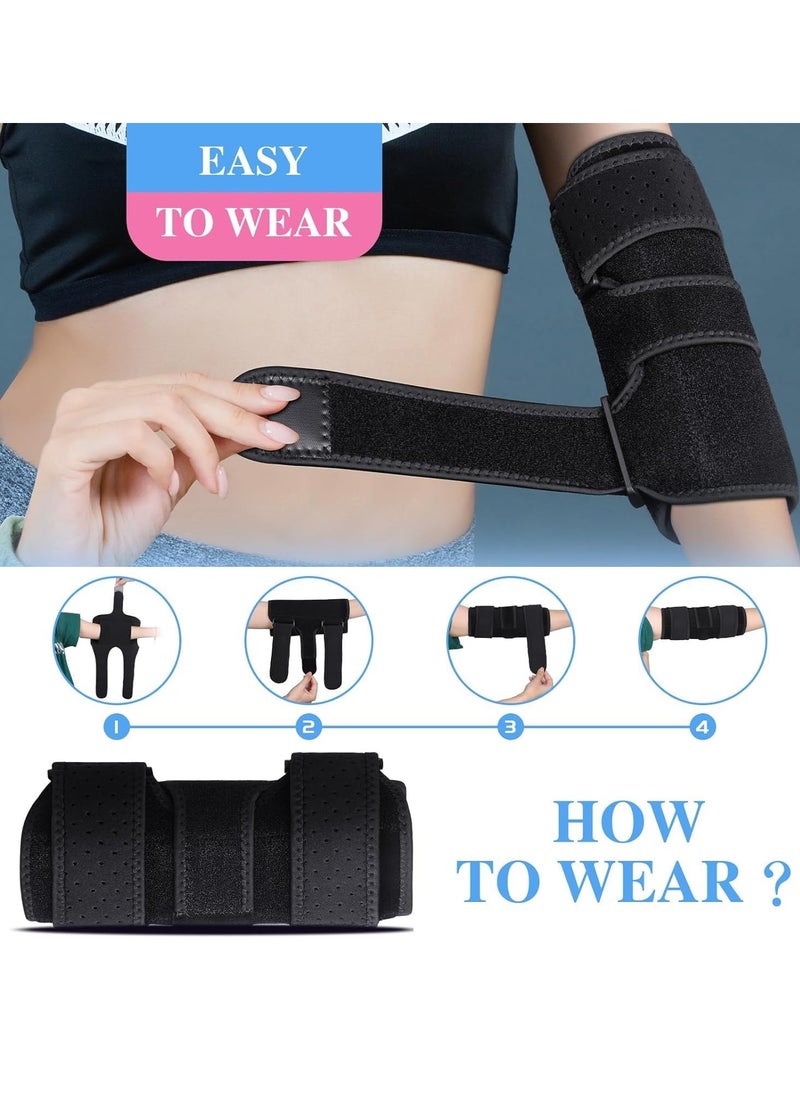 Elbow Brace, Elbow Splint for Cubital Tunnel Brace for Sleeping-Immobilizer for Ulnar Nerve Brace Elbow Pain fit Men & Women