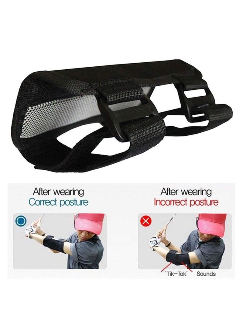 Golf Swing Training Aids, Golf Training Aid Swing Posture Elbow Brace Corrector, Straight Practice Golf Swing Trainer Elbow Brace Alarm Swing Correcting Tool for Golf Posture Correction