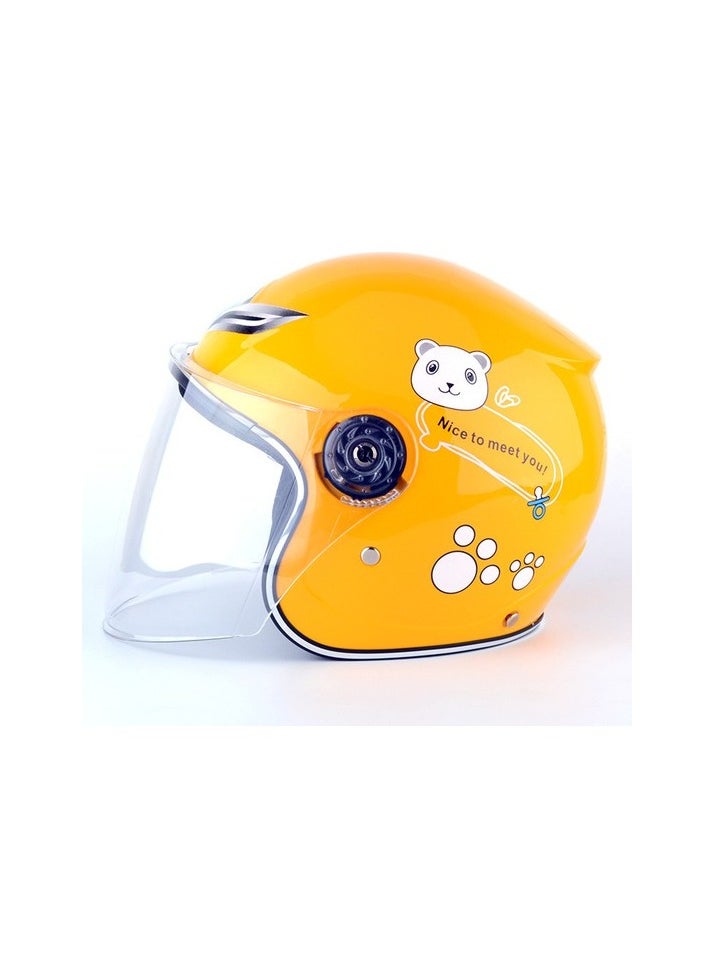 Cute half safety helmet for children - yellow Colour:Yellow Body:Standard