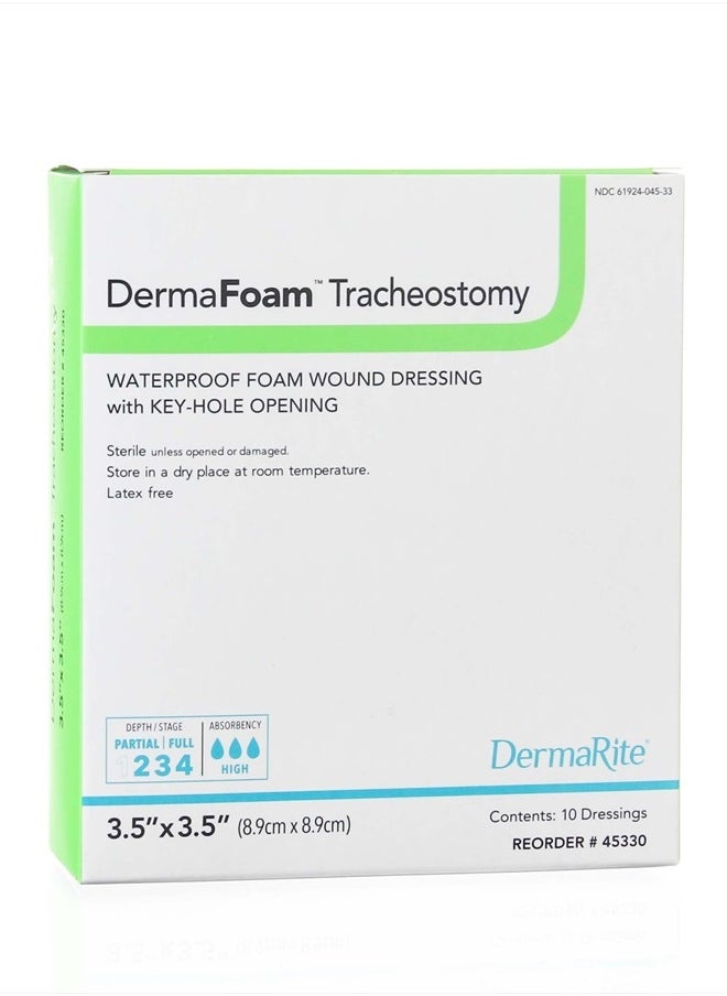 Tracheostomy Waterproof Foam Wound Dressing with Key-Hole Opening