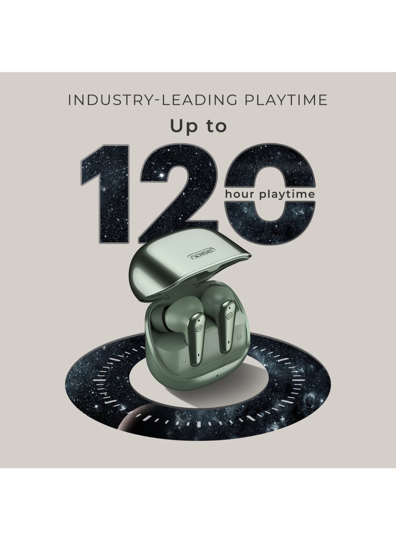 Buds X Prime in-Ear Truly Wireless Earbuds with 120H of Extended Playtime, ENC for Clear Calling, Instacharge(10 min=200 min),Modern Dual Tone Finish, 11mm Driver, BT v5.3 Sheen Green