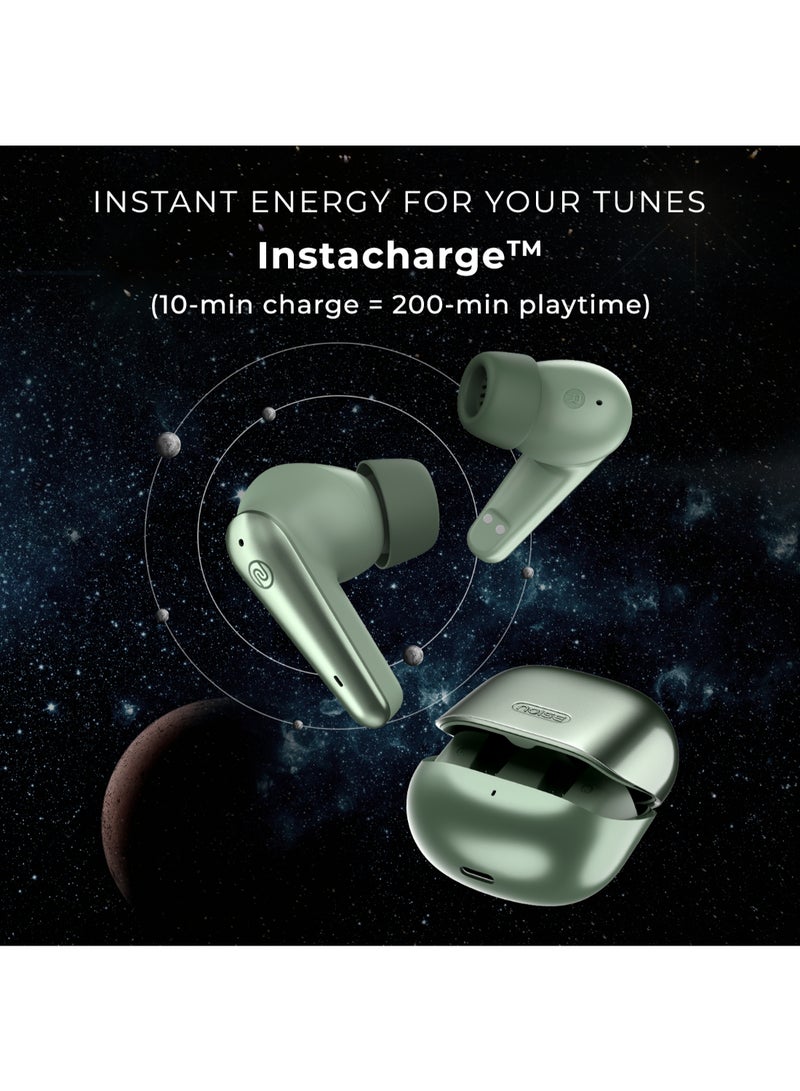 Buds X Prime in-Ear Truly Wireless Earbuds with 120H of Extended Playtime, ENC for Clear Calling, Instacharge(10 min=200 min),Modern Dual Tone Finish, 11mm Driver, BT v5.3 Sheen Green