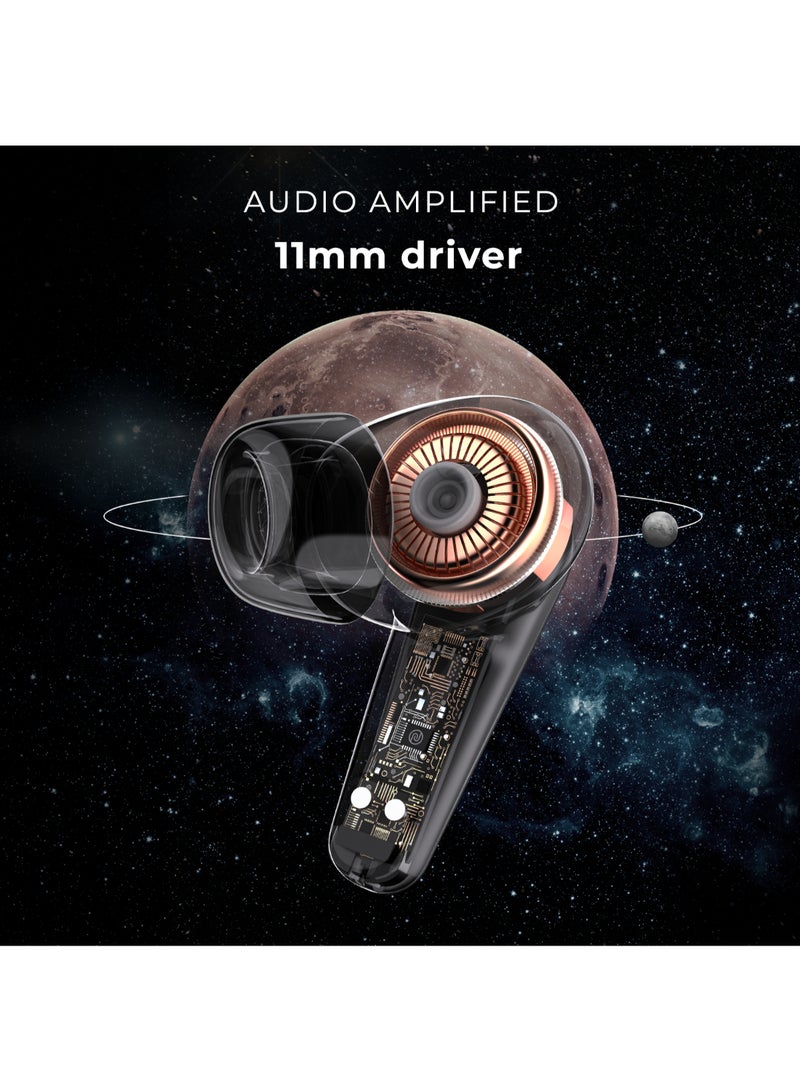 Buds X Prime in-Ear Truly Wireless Earbuds with 120H of Extended Playtime, ENC for Clear Calling, Instacharge(10 min=200 min),Modern Dual Tone Finish, 11mm Driver, BT v5.3 Silver/Grey