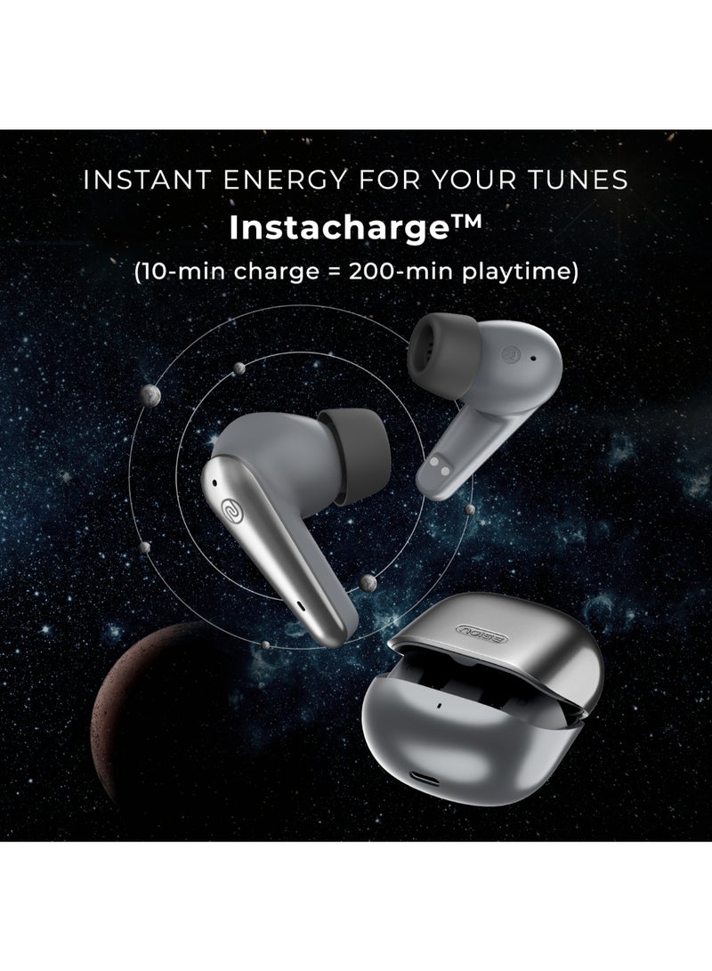 Buds X Prime in-Ear Truly Wireless Earbuds with 120H of Extended Playtime, ENC for Clear Calling, Instacharge(10 min=200 min),Modern Dual Tone Finish, 11mm Driver, BT v5.3 Silver/Grey
