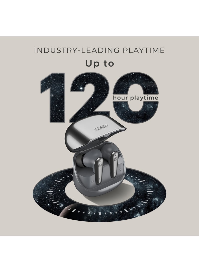 Buds X Prime in-Ear Truly Wireless Earbuds with 120H of Extended Playtime, ENC for Clear Calling, Instacharge(10 min=200 min),Modern Dual Tone Finish, 11mm Driver, BT v5.3 Silver/Grey