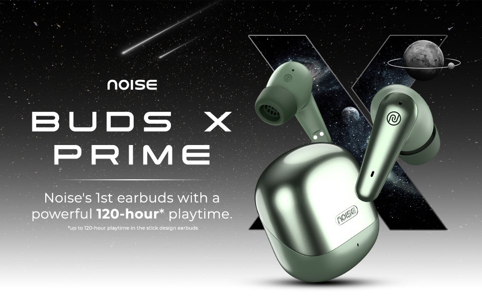 Buds X Prime in-Ear Truly Wireless Earbuds with 120H of Extended Playtime, ENC for Clear Calling, Instacharge(10 min=200 min),Modern Dual Tone Finish, 11mm Driver, BT v5.3 Silver/Grey