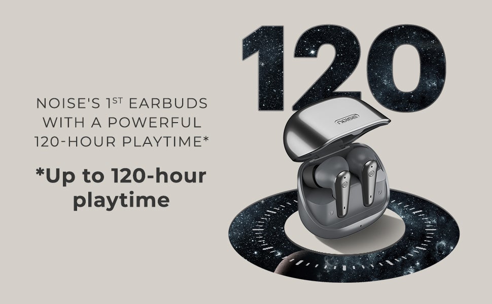 Buds X Prime in-Ear Truly Wireless Earbuds with 120H of Extended Playtime, ENC for Clear Calling, Instacharge(10 min=200 min),Modern Dual Tone Finish, 11mm Driver, BT v5.3 Silver/Grey