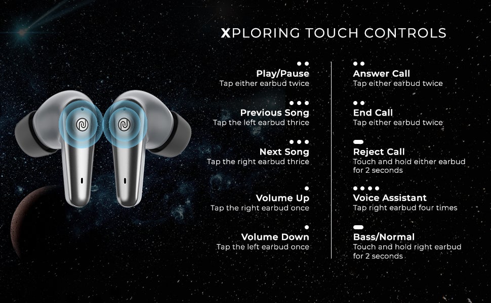 Buds X Prime in-Ear Truly Wireless Earbuds with 120H of Extended Playtime, ENC for Clear Calling, Instacharge(10 min=200 min),Modern Dual Tone Finish, 11mm Driver, BT v5.3 Silver/Grey