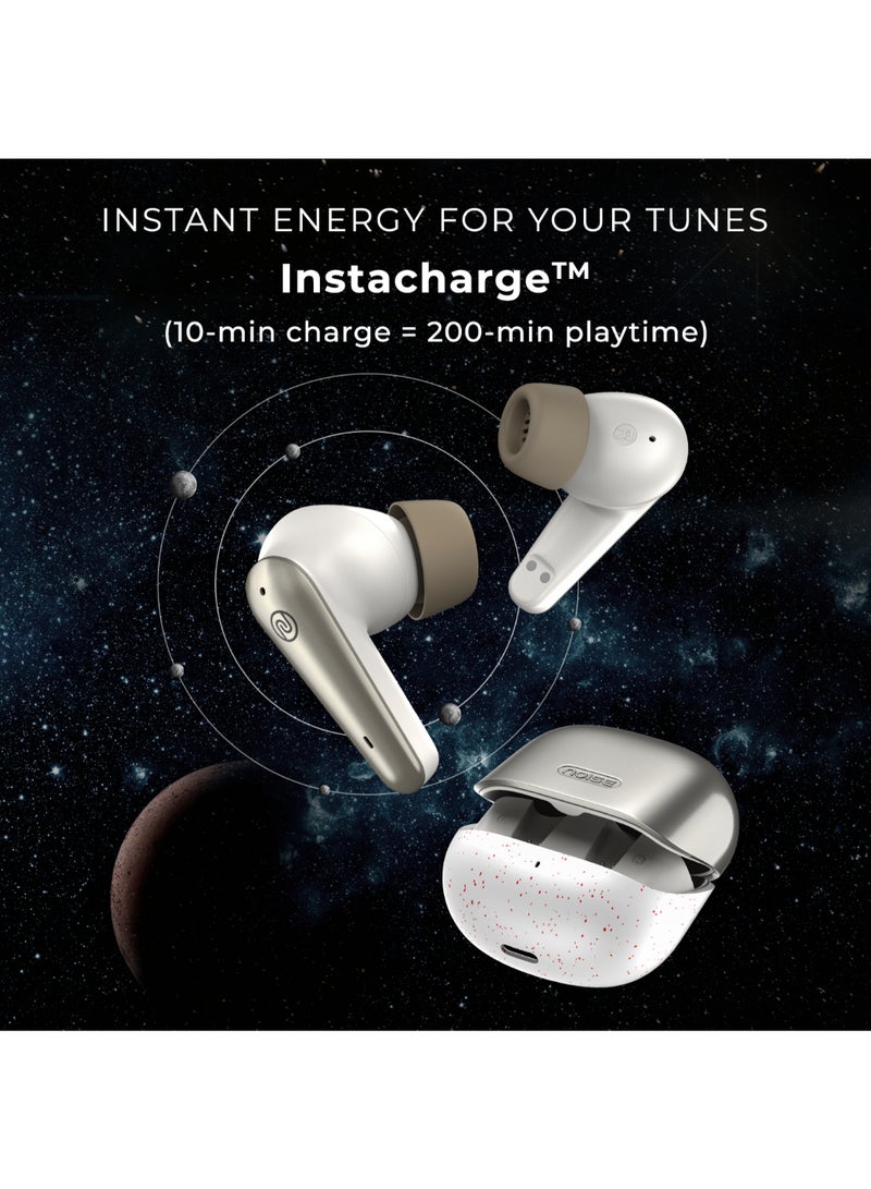 Buds X Prime in-Ear Truly Wireless Earbuds with 120H of Extended Playtime, ENC for Clear Calling, Instacharge(10 min=200 min),Modern Dual Tone Finish, 11mm Driver, BT v5.3 Champagne White
