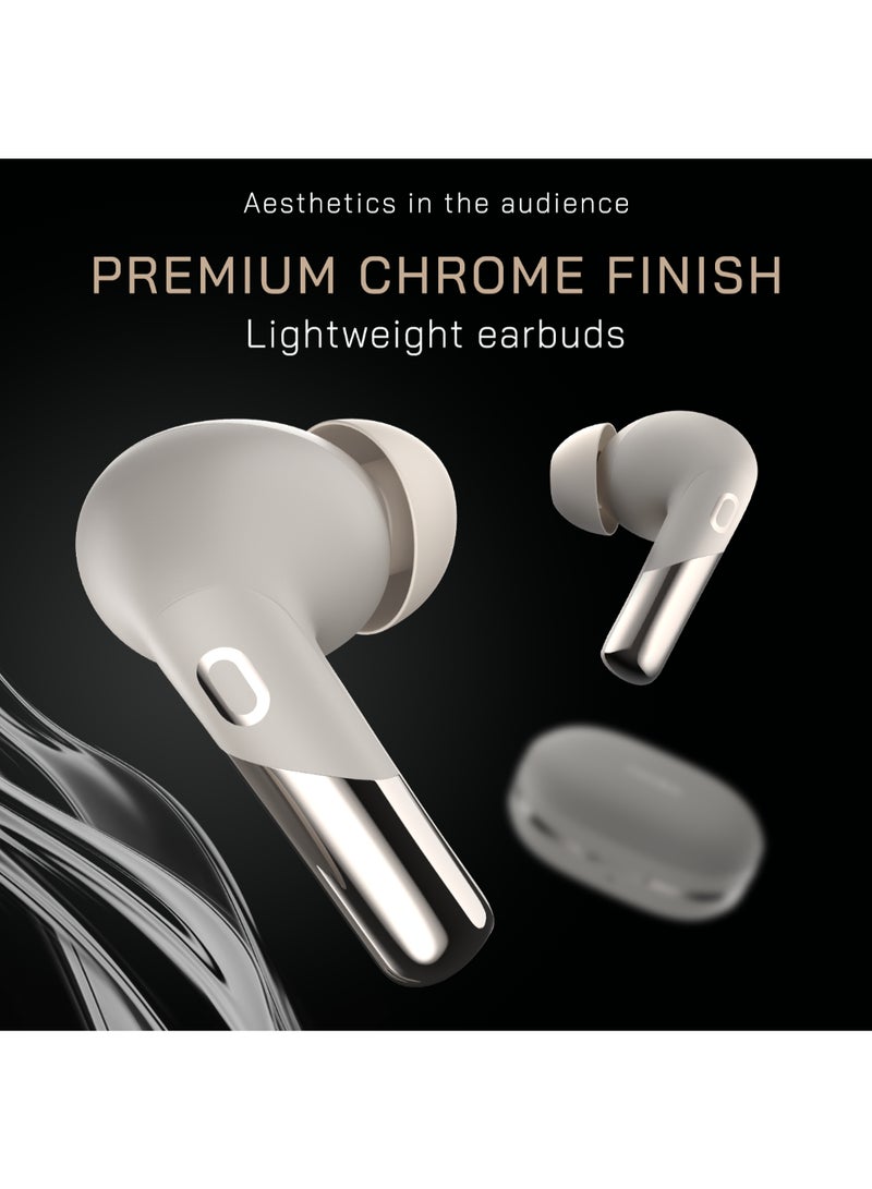 Newly Launched Buds Xero Truly Wireless in-Ear Earbuds with Adaptive Hybrid ANC Up to 50dB to Detect Sound Environment, in-Ear Detection, Sound+ Algorithm, 12.4MM Driver, BT v5.3 Chrome Beige
