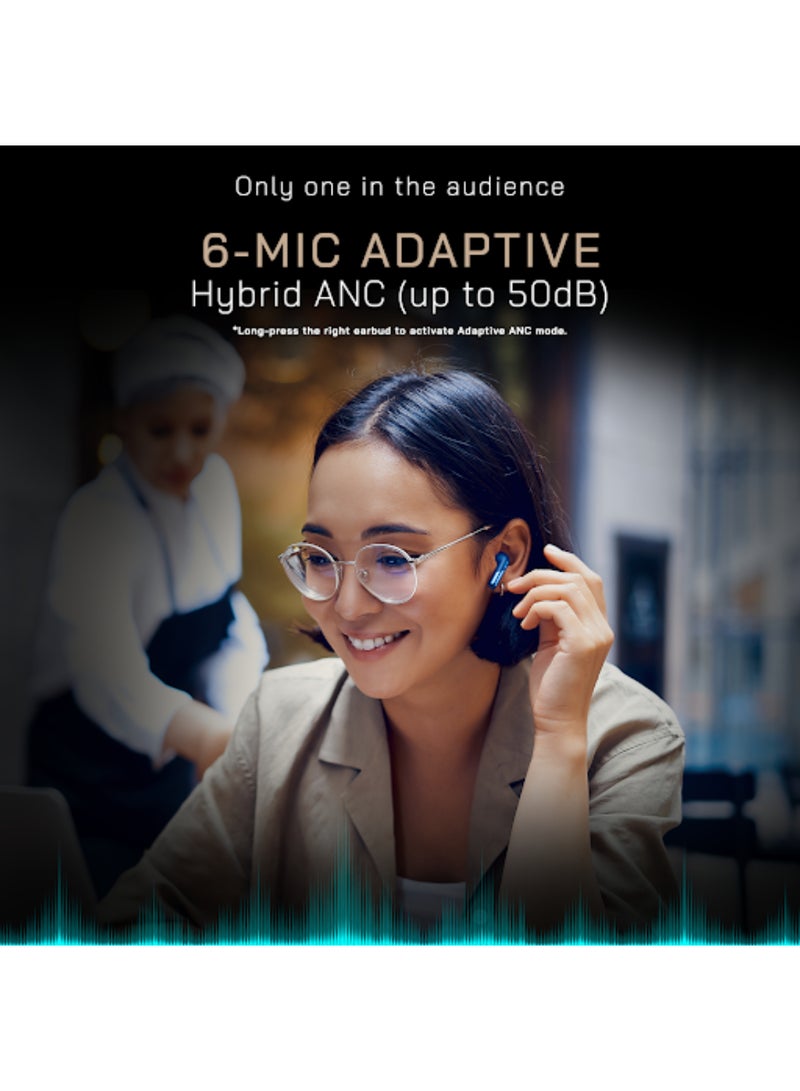 Newly Launched Buds Xero Truly Wireless in-Ear Earbuds with Adaptive Hybrid ANC Up to 50dB to Detect Sound Environment, in-Ear Detection, Sound+ Algorithm, 12.4MM Driver, BT v5.3 Chrome Black