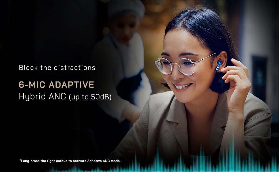 Newly Launched Buds Xero Truly Wireless in-Ear Earbuds with Adaptive Hybrid ANC Up to 50dB to Detect Sound Environment, in-Ear Detection, Sound+ Algorithm, 12.4MM Driver, BT v5.3 Chrome Black