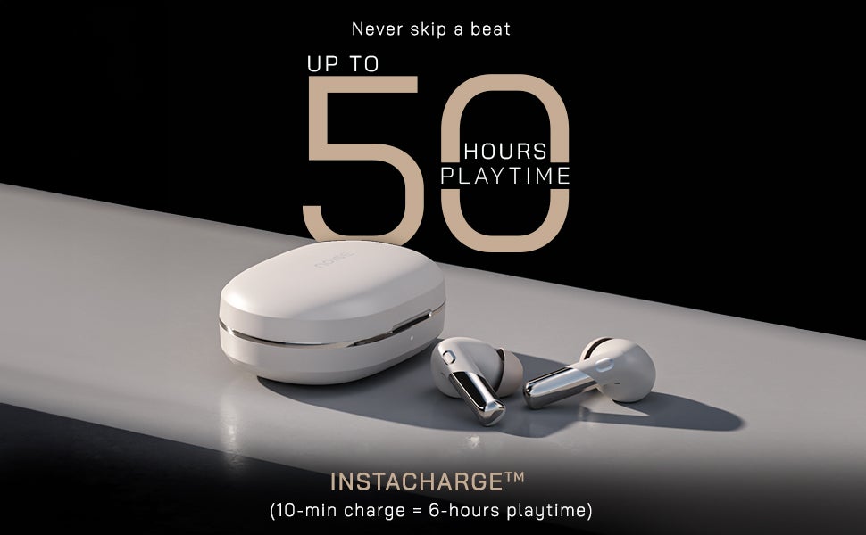 Newly Launched Buds Xero Truly Wireless in-Ear Earbuds with Adaptive Hybrid ANC Up to 50dB to Detect Sound Environment, in-Ear Detection, Sound+ Algorithm, 12.4MM Driver, BT v5.3 Chrome Blue