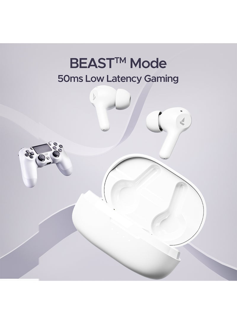 Airdopes 71 Tws Earbuds With 40 Hours Playtime, Dual Mics With Enx, Asap  Charge, Iwp, Beast Mode With 50 Ms Low Latency, Ipx4 & Pocketable Id Frost White