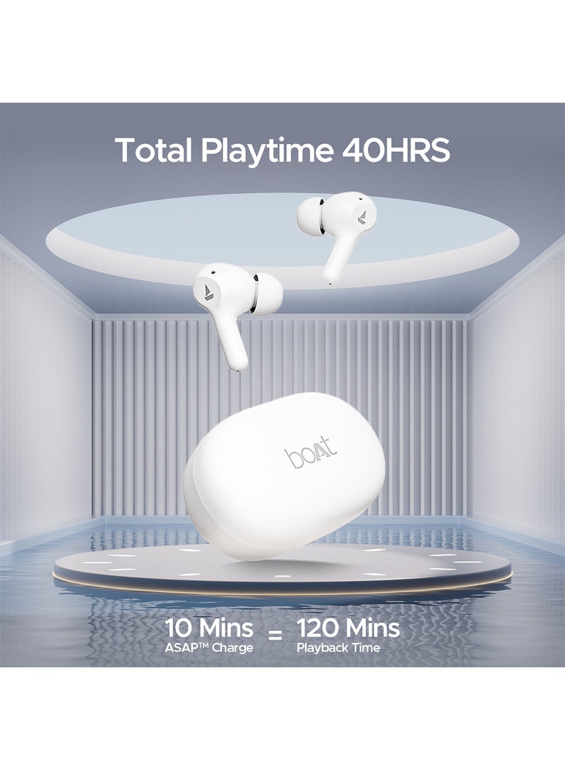 Airdopes 71 Tws Earbuds With 40 Hours Playtime, Dual Mics With Enx, Asap  Charge, Iwp, Beast Mode With 50 Ms Low Latency, Ipx4 & Pocketable Id Frost White