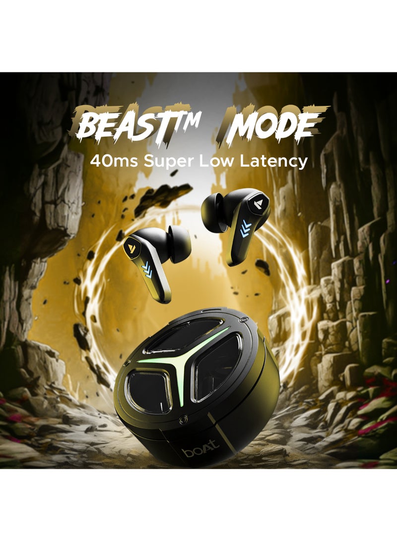 Immortal 171 In Ear Tws Earbuds With 40 Hrs Playtime, Quad Mics Enx Tech, Beast Mode, Blazing Rgb Leds, Bluetooth V5.3 & Asap Charge Black Sabre
