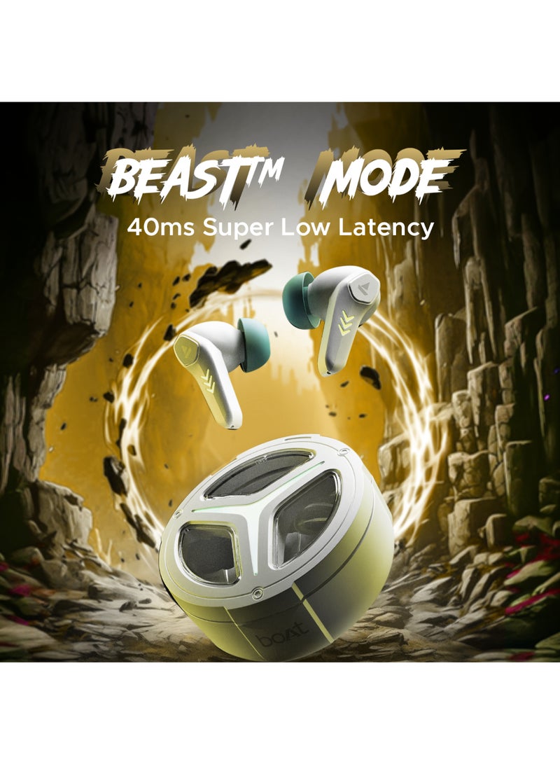 Immortal 171 In Ear Tws Earbuds With 40 Hrs Playtime, Quad Mics Enx Tech, Beast Mode, Blazing Rgb Leds, Bluetooth V5.3 & Asap Charge White Sabre