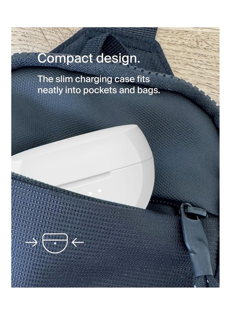 SoundForm Rhythm True Wireless Earbuds with Built-in Microphone, USB-C Fast Charging, 28H Battery Life, IPX5 Water Resistance - Bluetooth Earbuds for iPhone, iPad, Galaxy, Pixel And More - White