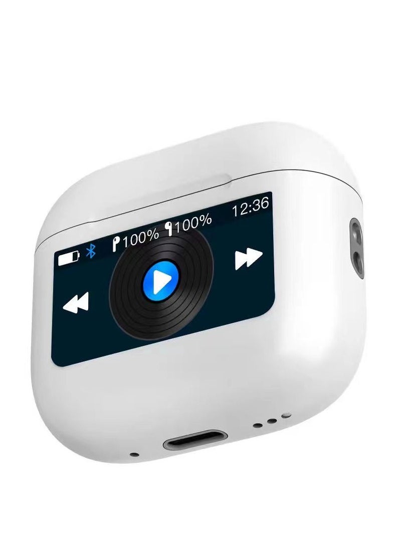 Glimpse TWS Earbuds with Touch Display / App Control / High-Fidelity Audio / Touch Control Earbuds / Music / Calls - White