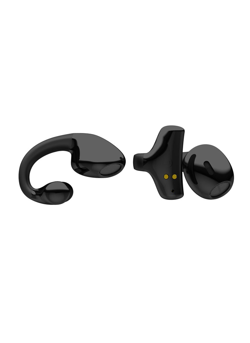 Snap Clip-On Wireless Earbuds with  Digital Display and Touch Controls / Lightweight / Deep Bass Earbud / Music / Game / Calls  - Black