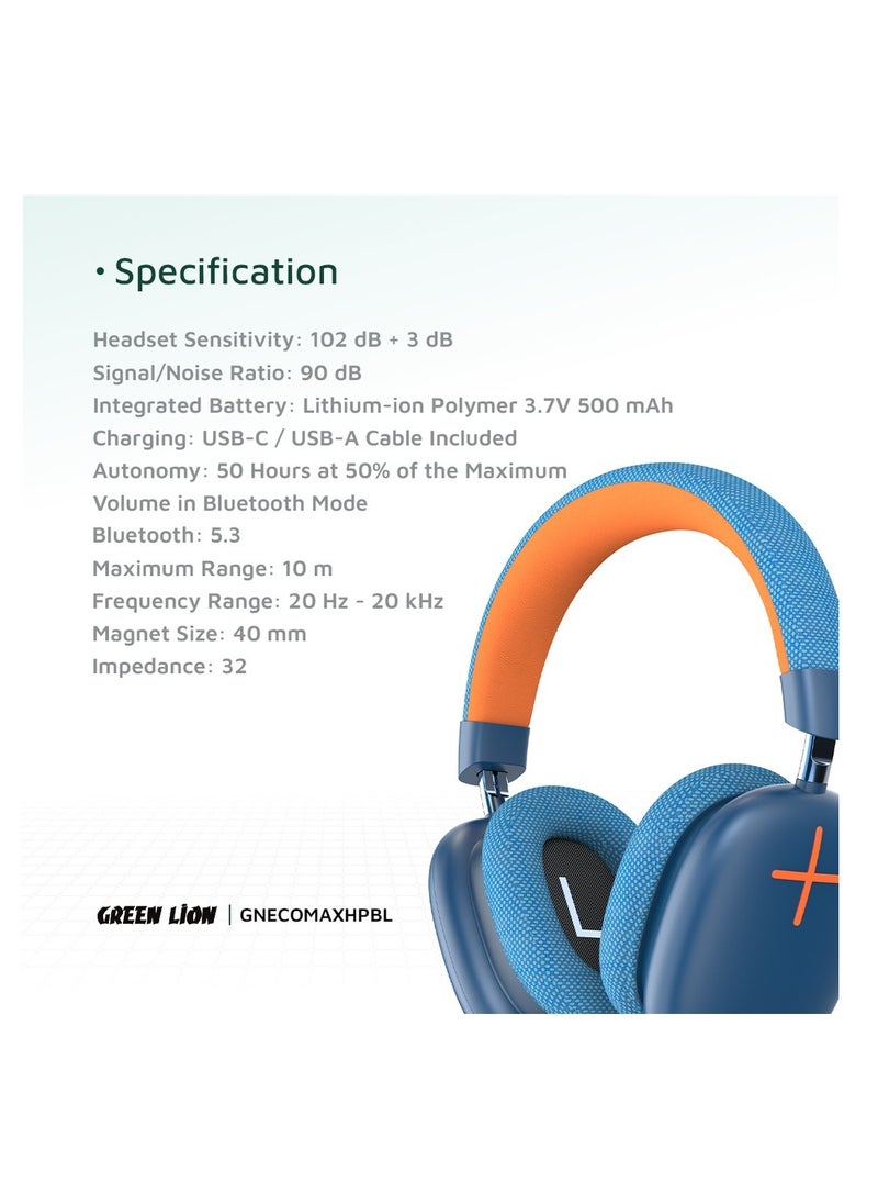 Green Lion Echo Max Headphone - BLUE