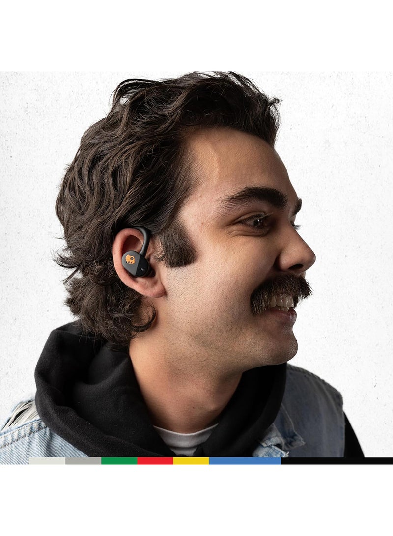 Push Play Active in-Ear Wireless Earbuds, 34 Hr Battery, Stay-Aware Mode, Microphone, Works With iPhone Android And Bluetooth Devices True Black/Orange