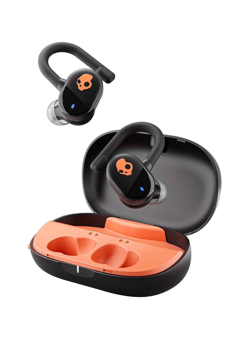 Push Play Active in-Ear Wireless Earbuds, 34 Hr Battery, Stay-Aware Mode, Microphone, Works With iPhone Android And Bluetooth Devices True Black/Orange