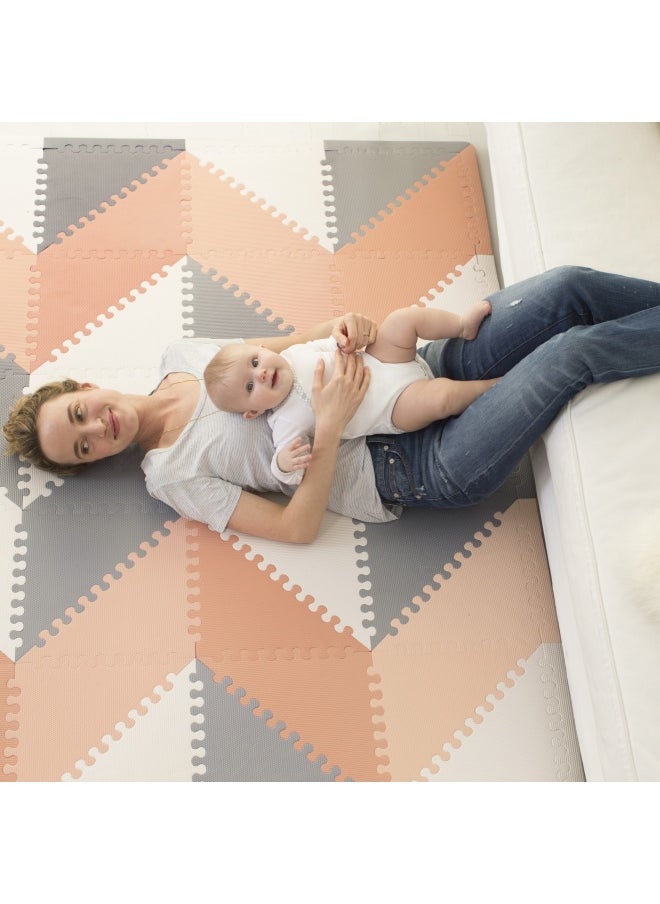 Playspot Geo Floor TilesGrey & Peach