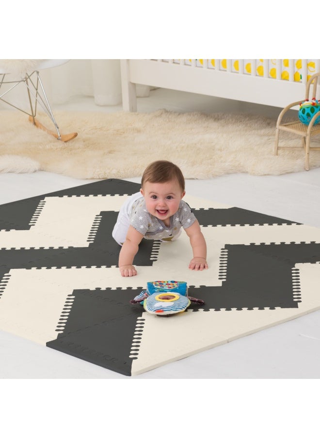 Playspot Geo Floor TilesBlack & Cream