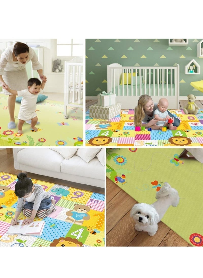Play Mat, 200 * 180 CM Playmat, Baby Play Mat for Floor Play, Extra Thick Kids Crawling Mat, Water Proof and Reversible Large Soft for Toddler