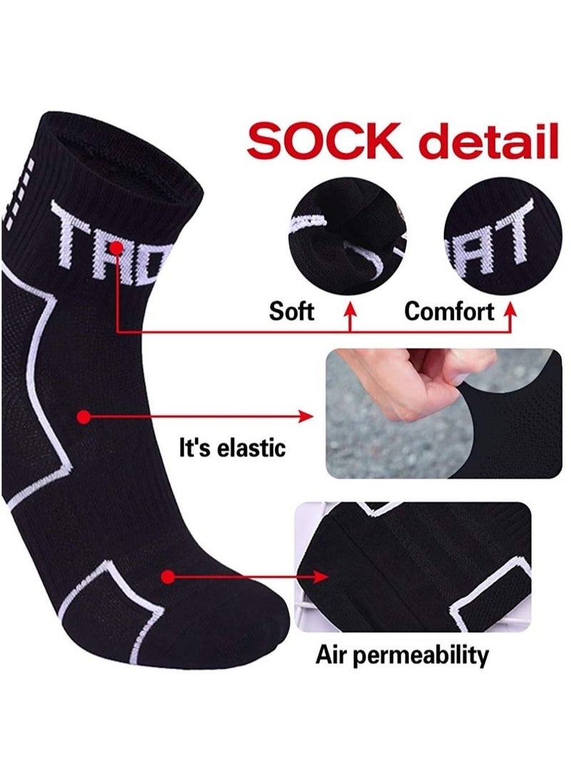 5 Pack Sports Cycling Socks Colorful Anti Smell Ankle Athletic Socks for Running Hiking, Tennis, Workouts and Fitness Training, Anti-blister with Reflective Strips