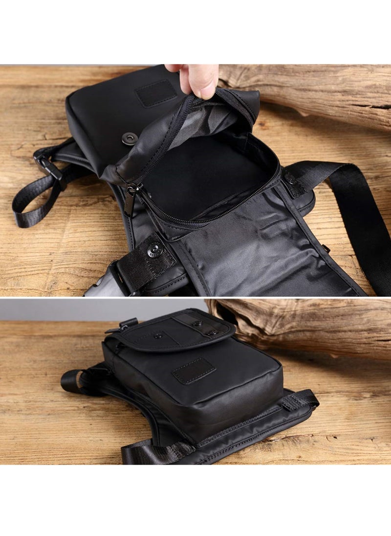 Stylish Waterproof Oxford Drop Leg Bag with Adjustable Straps, Versatile Men's Messenger Shoulder Bag for Motorcycle Riding, Hiking, Travel, Fishing, and Cycling Adventures