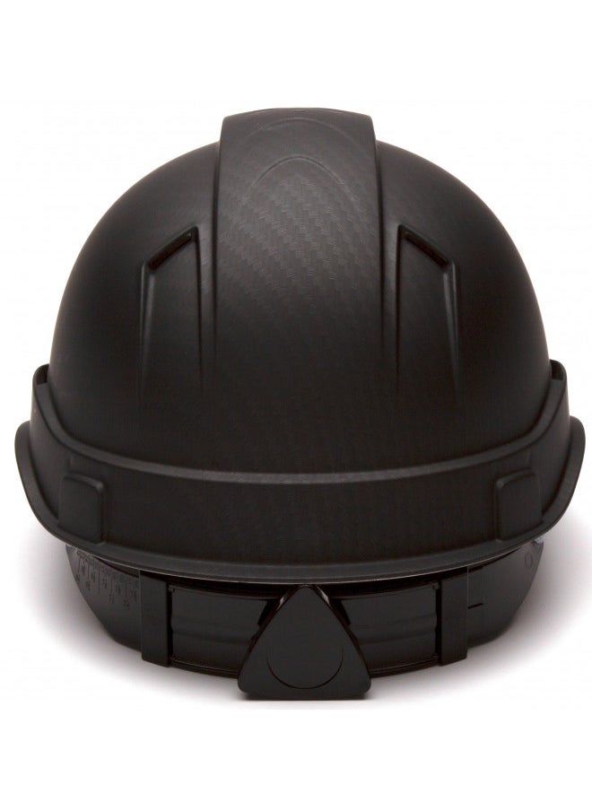 PYRAMEX Ridgeline Cap Style Hard Hat, Vented, 4-Point Ratchet Suspension, Black Graphite Pattern