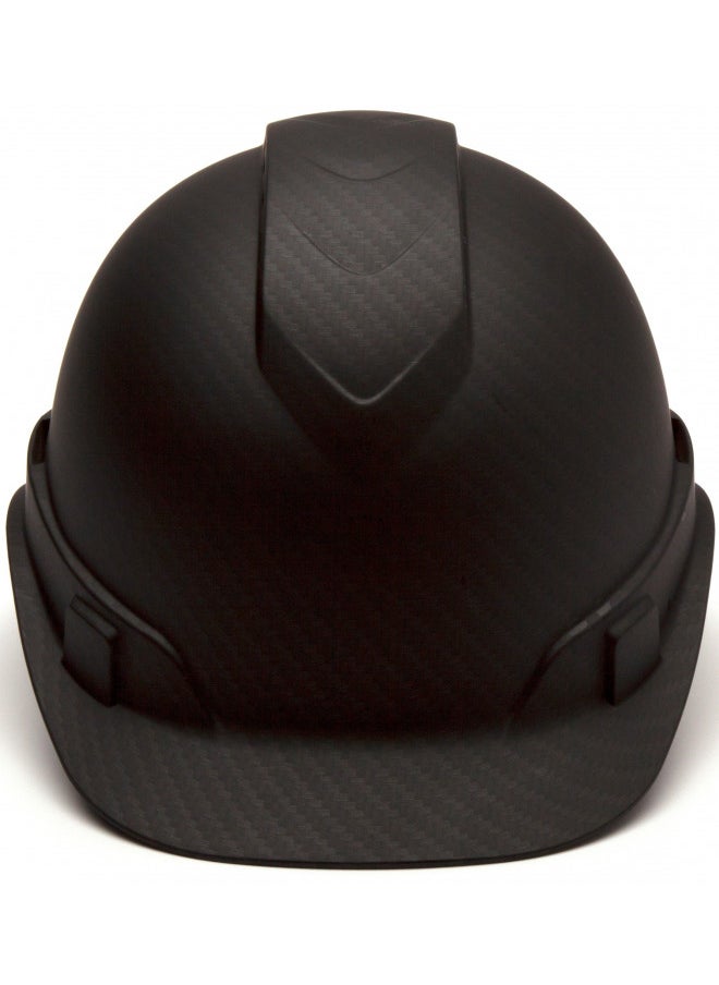 PYRAMEX Ridgeline Cap Style Hard Hat, Vented, 4-Point Ratchet Suspension, Black Graphite Pattern