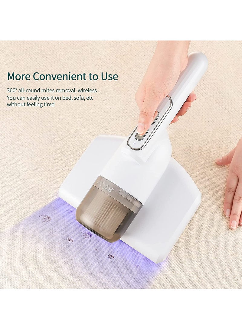 Portable Mini Handheld UV Vacuum Cleaner for Effective Dust Mite Removal from Mattresses, Pillows, Sofas, and Carpets, Wireless and Lightweight Household Cleaning Tool